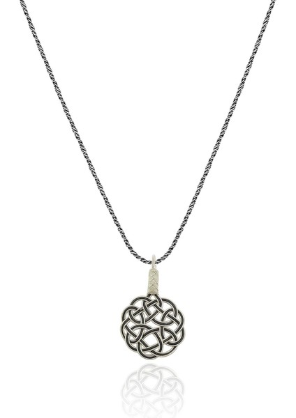 Aşk Düğümü Kazaziye Gümüş Kolye Kadın El Yapımı Kolye UC-405