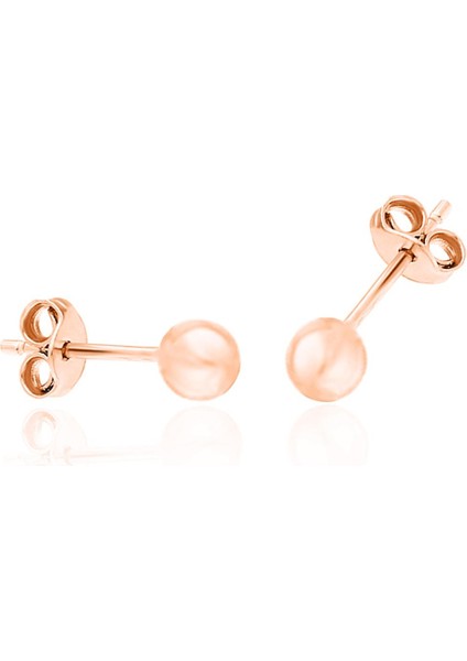 Top Gümüş Küpe Rose Gümüş Taşsız Toplu Vidalı Kadın Küpesi KUPE-466