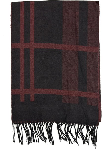 Bordo - Siyah Ekose Desen Erkek Kaşkol K493 fiyatları