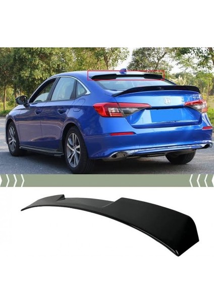 Civic Fe M4 Style - Cam Üstü Plastik 2021-2023 Piano Black Spoiler