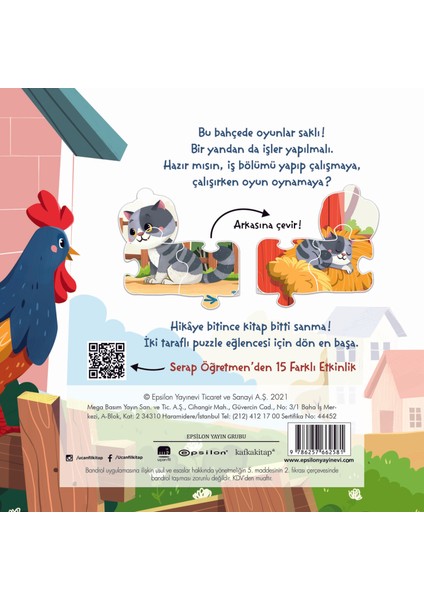 Ada ve Deniz Oyunlu Bahçede (Büyük Boy Puzzle Kitap) - Serap Armutlu Acar