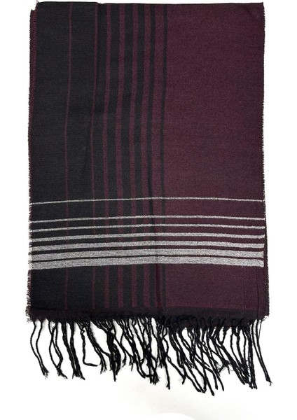 Bordo - Siyah Ekose Desen Erkek Kaşkol K546 fiyatları
