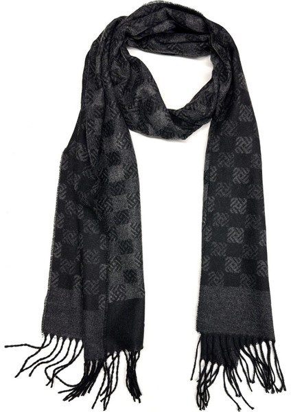 Füme - Siyah Motif Desen Erkek Kaşkol K538 fırsatları