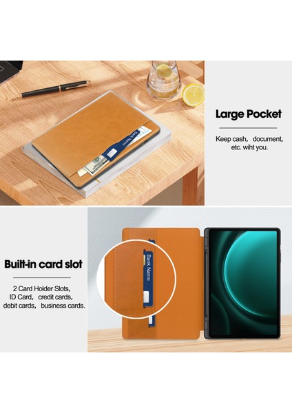 Samsung Galaxy Tab S9 Fe Plus Folio Kılıf Çok Açılı Standlı Ince Hafif Koruyucu Kapak (Yurt Dışından) fırsatları
