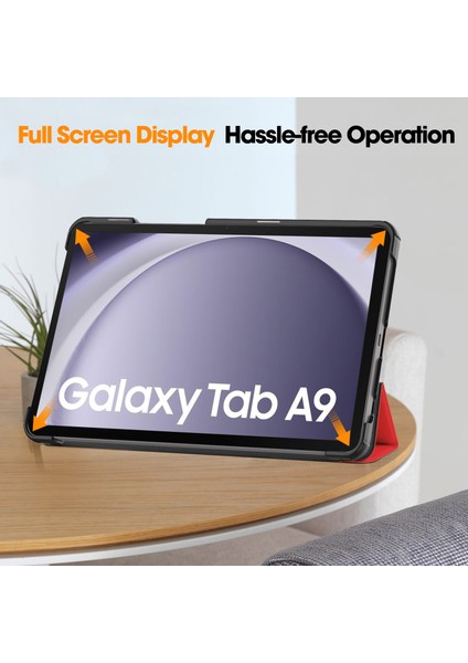 Samsung Galaxy Tab A9 2023 Folio Kılıf Çok Açılı Standlı Ince Hafif Koruyucu Kapak (Yurt Dışından)