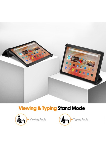 Fire Hd 10 2023 Folio Kılıf Çok Açılı Standlı Ince Hafif Koruyucu Kapak (Yurt Dışından)