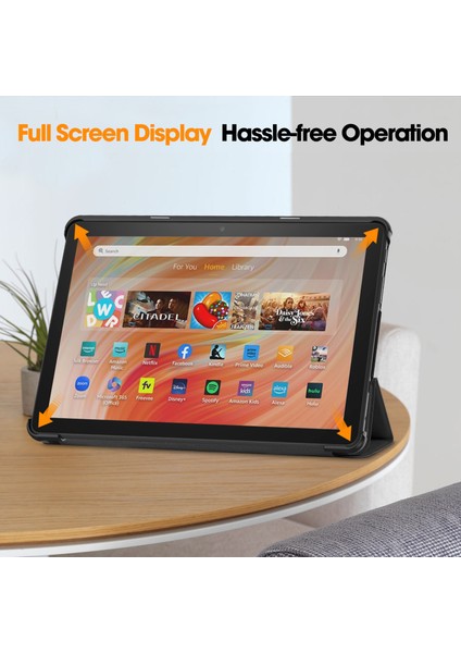 Fire Hd 10 2023 Folio Kılıf Çok Açılı Standlı Ince Hafif Koruyucu Kapak (Yurt Dışından)
