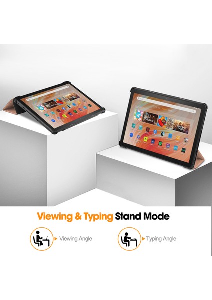 Fire Hd 10 2023 Folio Kılıf Çok Açılı Standlı Ince Hafif Koruyucu Kapak (Yurt Dışından)