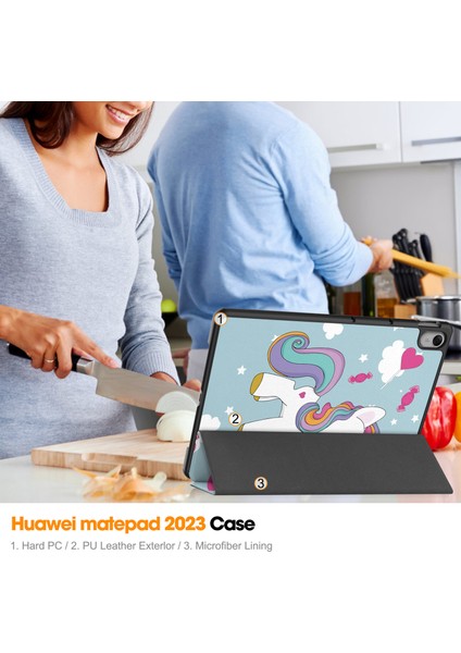 Shin-Wo Huawei Matepad 11.5 Folio Kılıf Çok Açılı Standlı Ince Hafif Koruyucu Kapak (Yurt Dışından)