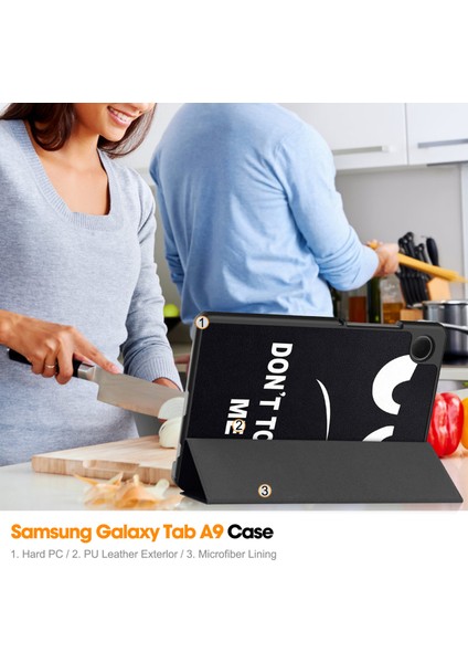 Samsung Galaxy Tab A9 2023 Folio Kılıf Çok Açılı Standlı Ince Hafif Koruyucu Kapak (Yurt Dışından)