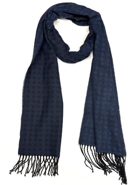 Lacivert Motif Desen Erkek Kaşkol K542