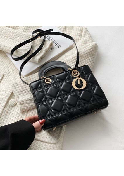 Eşkenar Dörtgen Moda Zincir El Tipi Prenses Diana Çantası Internet Ünlü Omuz Çapraz Askılı Çanta (Yurt Dışından)
