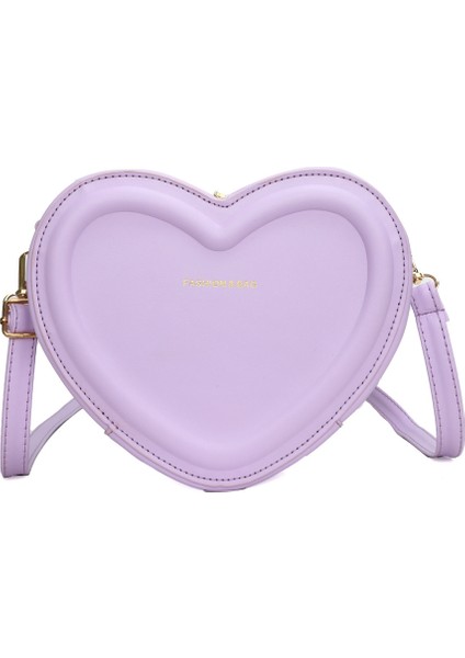 Sevimli Şeftali Kalp Basit Doku Batı Tarzı Omuz Çantası (Yurt Dışından)