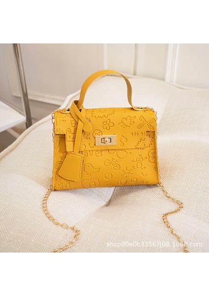 Kore Tarzı Kadın Crossbody Küçük Kare Çanta Moda Kelly Çantası (Yurt Dışından)