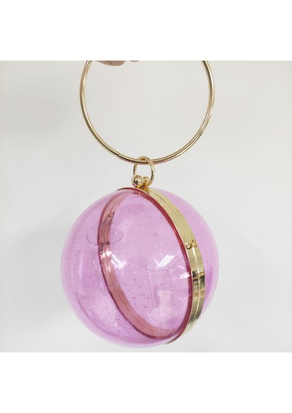 Akşam Yemeği Ziyafet Taşınabilir Şeffaf Akrilik Çanta Reçine El Topu Omuzdan Askili Çanta (Yurt Dışından)