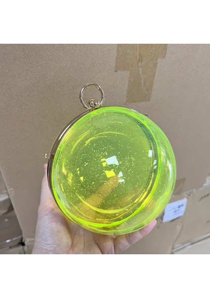 Akşam Yemeği Ziyafet Taşınabilir Şeffaf Akrilik Çanta Reçine El Topu Omuzdan Askili Çanta (Yurt Dışından)