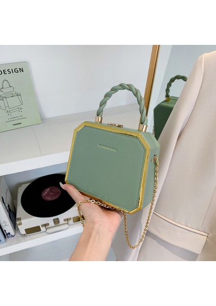 Batı Tarzı Rahat Basit Çanta Kutusu Çanta Zincir Crossbody Çanta (Yurt Dışından)