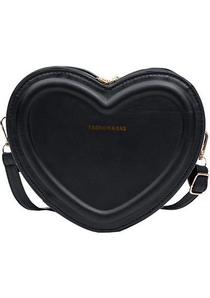 Sevimli Şeftali Kalp Basit Doku Batı Tarzı Omuz Çantası (Yurt Dışından)