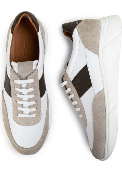 Süet Bej Erkek Sneaker Ayakkabı - 01963Mbeje01