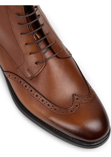 Hakiki Deri Taba Rengi Fermuarlı Erkek Bot - 01973MTBAC01 fırsatları