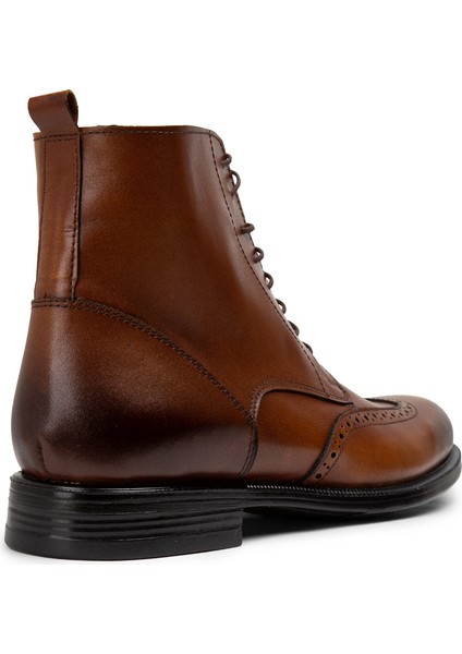 Hakiki Deri Taba Rengi Fermuarlı Erkek Bot - 01973MTBAC01 indirimleri