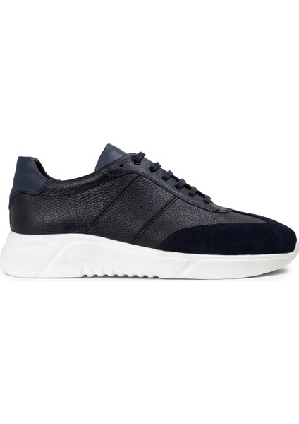 Deri Lacivert Erkek Sneaker Ayakkabı - 01961Mlcvp01