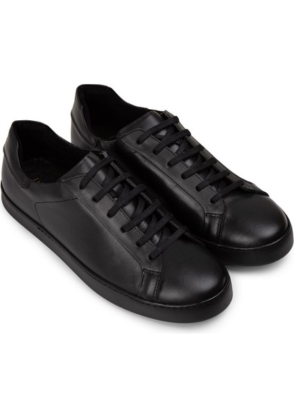 Deri Siyah Erkek Sneaker Ayakkabı - 01955Msyhc01
