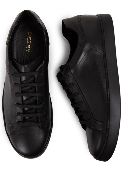 Deri Siyah Erkek Sneaker Ayakkabı - 01955Msyhc01