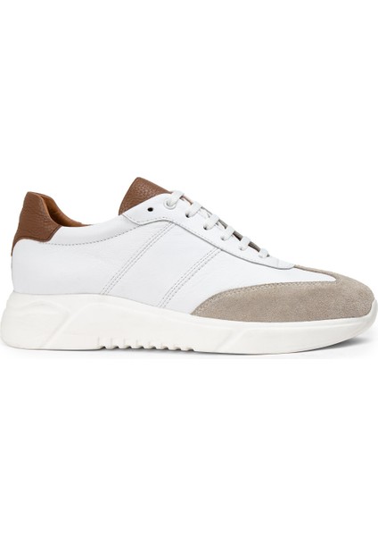 Deri Beyaz Erkek Sneaker Ayakkabı - 01961Mbyzp01