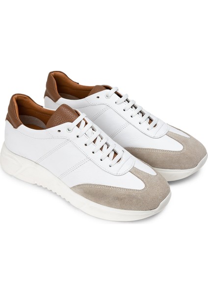 Deri Beyaz Erkek Sneaker Ayakkabı - 01961Mbyzp01