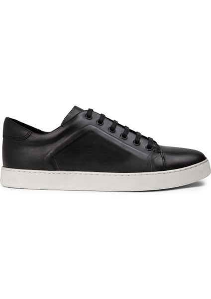 Deri Siyah Erkek Sneaker Ayakkabı - 01956Msyhc02