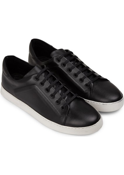 Deri Siyah Erkek Sneaker Ayakkabı - 01956Msyhc02