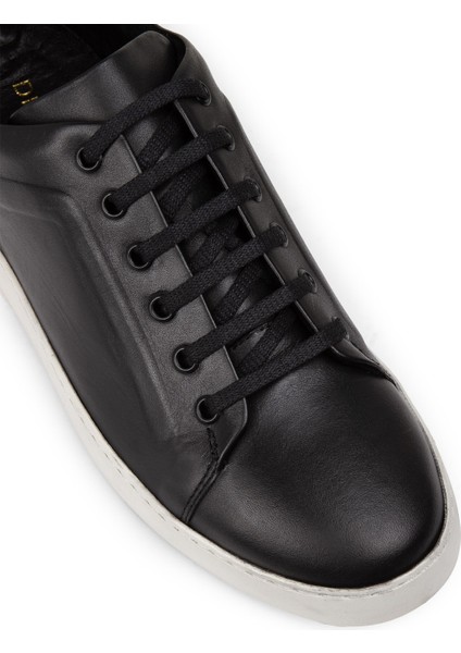 Deri Siyah Erkek Sneaker Ayakkabı - 01956Msyhc02