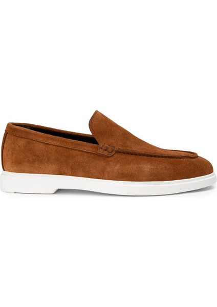 Süet Taba Rengi Erkek Loafer Ayakkabı - 01957Mtbae01