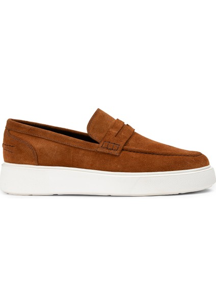 Süet Taba Rengi Erkek Loafer Ayakkabı - 01964Mtbae01