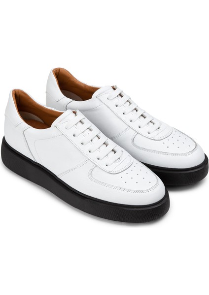 Deri Beyaz Erkek Sneaker Ayakkabı - 01965Mbyze01
