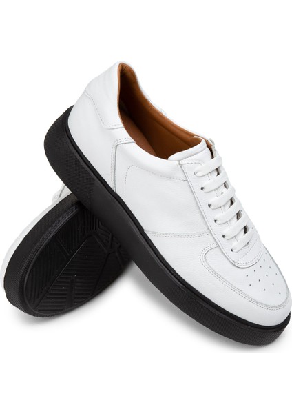Deri Beyaz Erkek Sneaker Ayakkabı - 01965Mbyze01