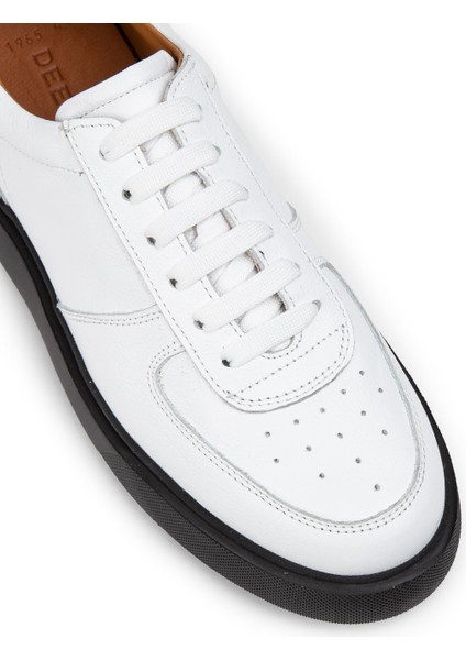 Deri Beyaz Erkek Sneaker Ayakkabı - 01965Mbyze01