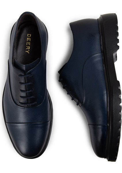 Deri Mavi Erkek Günlük Ayakkabı - 01026Mmvıe04 fırsatları