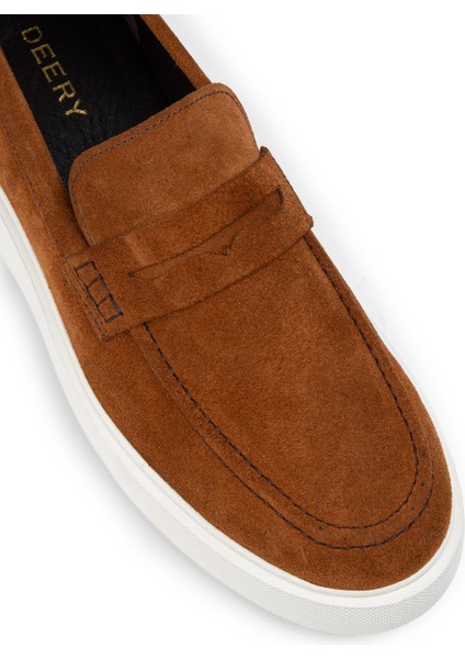 Süet Taba Rengi Erkek Loafer Ayakkabı - 01964Mtbae01 indirimleri