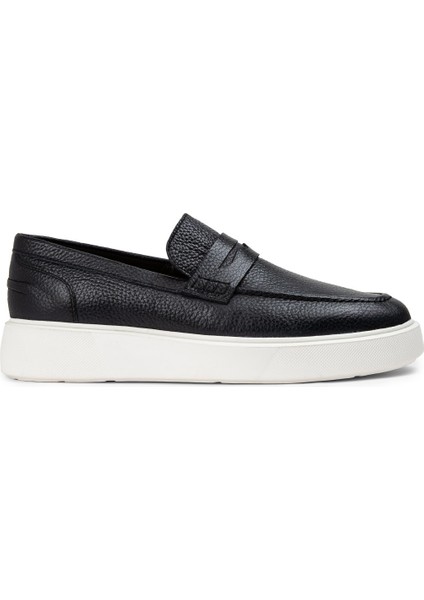 Deri Lacivert Erkek Loafer Ayakkabı - 01964Mlcve01