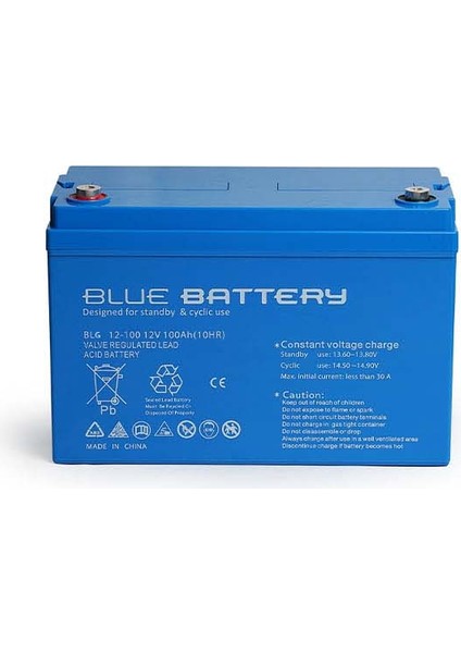 Blue Battery 12 Volt 100 Amper Jel Akü Derin Döngü BLG12-100 Deep Cycle