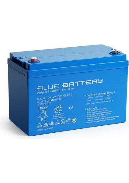 Blue Battery 12 Volt 100 Amper Jel Akü Derin Döngü BLG12-100 Deep Cycle