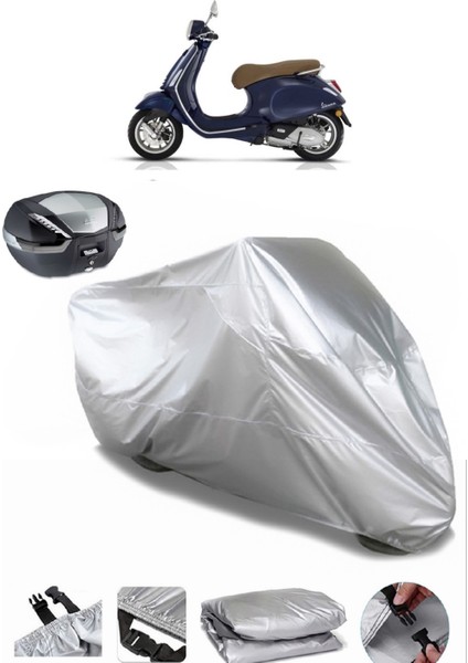 Vespa Primavera 150 Arka Çanta Uyumlu Motosiklet Brandası Lüx Kalite Kalın Yüksek Kalite