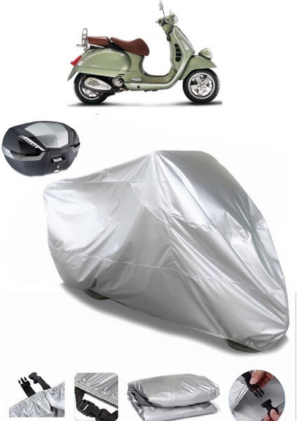 Vespa Gtv 250 Ie Arka Çanta Uyumlu Motosiklet Brandası Lüx Kalite Kalın Yüksek Kalite