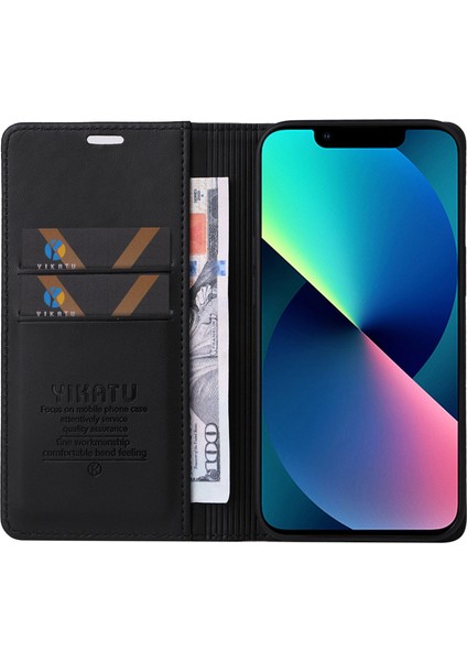 Iphone 13 Mini Telefon Kılıfı Için 5.4 Inç Shock Pu Deri Deri Cüzdan Kılıfı Stand Manyetik Kapatma Koruyucu Telefon Kapak Black (Yurt Dışından) modelleri