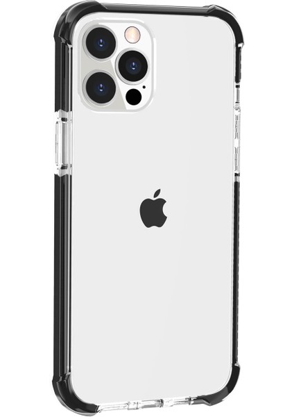Şeffaf Akrilik Kalınlaşmış Dört Köşe, iPhone 13 Pro 6.1 Inç-Siyah Için Şok Geçirmez Telefon Kasasını Temizleyin (Yurt Dışından)