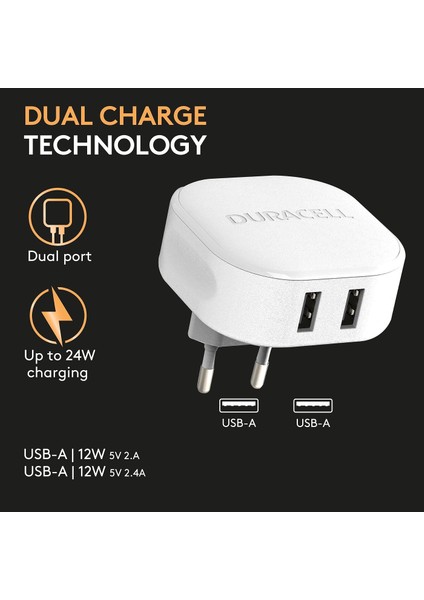 24W Telefon / Tablet Şarj Başlığı 2xusb 2X5V/2.4A - Beyaz fırsatları