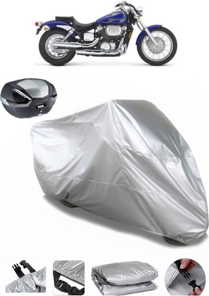 Honda Shadow Spirit 750 Arka Çanta Uyumlu Motosiklet Brandası Lüx Kalite Kalın Yüksek Kalite