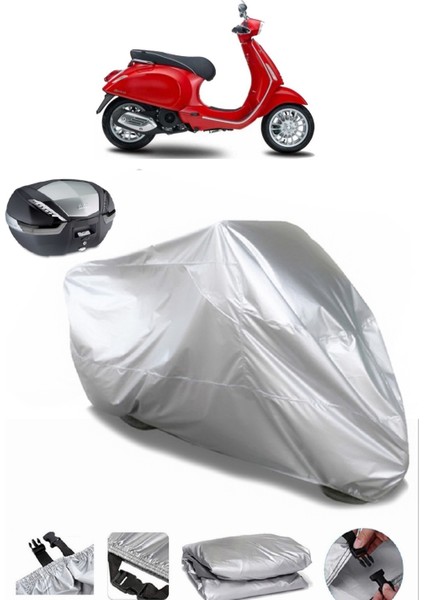 Piaggio Vespa 150 Arka Çanta Uyumlu Motosiklet Brandası Lüx Kalite Kalın Yüksek Kalite